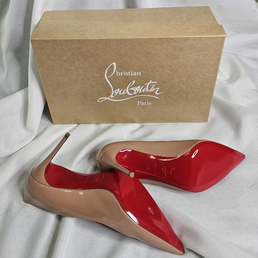🔥🔥NEW Christian Louboutin Blush Patent Leather Pumps - Picture 2 of 4